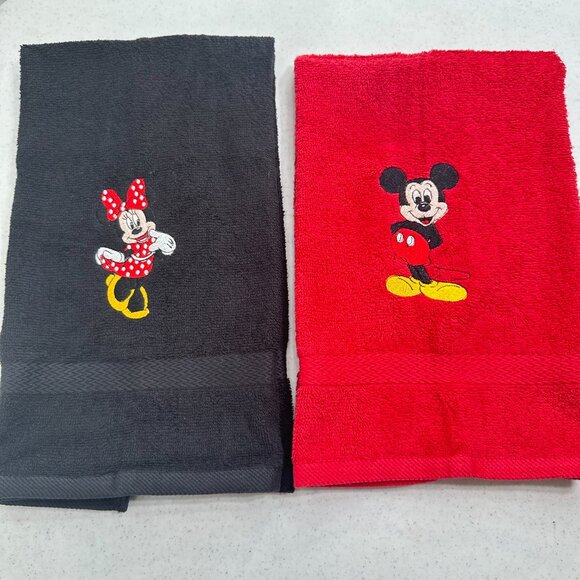 Mickey Minnie Mouse Towels Embroidered Hand Towel Set Cute Bathroom Decor - Picture 3 of 8